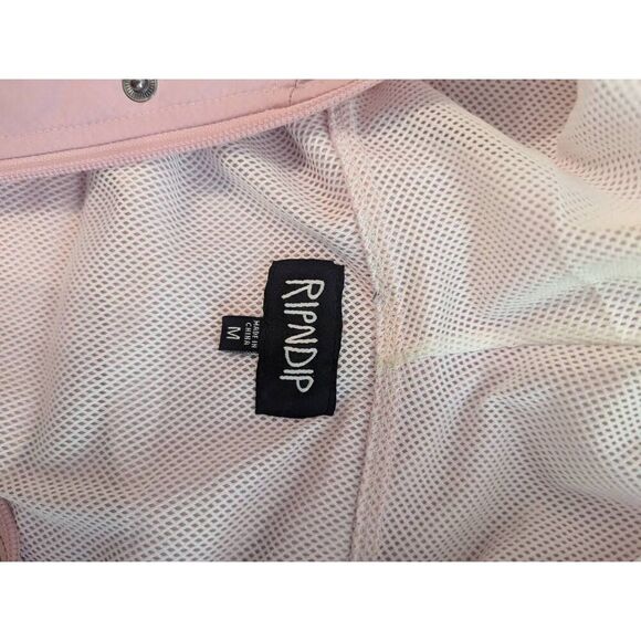 RIPNDIP Distress Windbreaker  Pullover Hooded Jacket Smiley Face Cat Size M - Picture 5 of 8